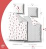 MTOnlinehandel Bettwäsche Wichtelzauber Biber/ Flanell in 135x200 + 80x80 cm, 100% Baumwolle, 2 teilig, kuschelig, weich für Weihnachten, Wintermotiv, weiß, grau, rot Bild 4