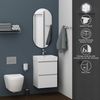 Baikal Mini-Badezimmermöbel, montiert, 2 Schubladen mit Waschbecken, Badezimmerschrank, Keramikwaschbecken, 45 cm, Mattweiß. Bild 4