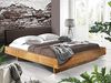 Möbel-Eins CURBY Balkenbett mit Polster-Kopfteil, Wangenfuß, Material Massivholz Vintage 160x200 cm Kunstleder Braun Bild 2
