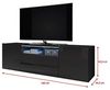 Selsey BROS – TV-Lowboard/Fernsehschrank Schwarz Matt/Schwarz Hochglanz mit LED-Beleuchtung Stehend Modern Bild 3