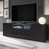 Selsey BROS – TV-Lowboard/Fernsehschrank Schwarz Matt/Schwarz Hochglanz mit LED-Beleuchtung Stehend Modern Bild 2