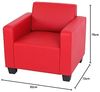 Modular Sessel Loungesessel Lyon, Kunstleder ~ rot Bild 2