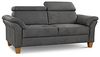 Cavadore 3-Sitzer-Sofa Ammerland / 3er-Couch im Landhausstil mit Federkern + verstellbaren Kopfstützen / 186 x 84 x 93 / Wildlederoptik, Grau Bild 4