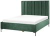 Schlafzimmer Set SEZANNE 160 x 200 cm Samtstoff Dunkelgrün Bild 5