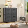 YITAHOME Kommode,Kommode mit 8 Schubladen,Schrank,Stoffschubladen mit Griffen,Metallgestell,Dauerhaft,Schwarz Grau Bild 4