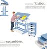 Kinderschreibtisch höhenverstellbar und Rollcontainer - blau Bild 4