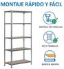 Simonrack Schwerlastregal, Lagerregal, 200 x 120 x 30 cm, Metallregal, Kellerregal, Biegestelle 200 kg, 5 Holzfachböden, Verzinkt/Holz - Maderclick Bild 5