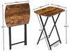 HOOBRO Beistelltisch Klappbar, Kleiner Sofatisch, Tablett Tisch, Kaffeetisch TV Tray im Industriestil, Serviertisch Snack Tisch für kleinen Raum, einfach montierbar, stabiles, Dunkelbraun EBF17BZ01 Bild 3