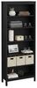 Dmora - Bücherregal Mariette, Büroregal, Mobiler Buchhalter, Bücherbrett, 78x33 h199 cm, Schwarz Bild 3
