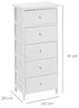 DRW Schrank mit 5 Schubladen aus MDF-Holz in Weiß Bild 2