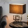 Licht-Erlebnisse Nachttischlampe TEVELL, ohne Leuchtmittel, Modern Silber Schwarz E27 Stoffschirm 49 cm Nachttisch Wohnzimmer Bild 4