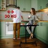Maclean Mobiler Laptop-Tisch | Höhenverstellbar 59–89 cm | Neigbare Doppelplatte bis 90° | Rollbar mit Bremse | Belastbar bis 30 kg | Ergonomischer Computertisch (Schwarz) Bild 4