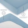 Blumtal® Baumwolle Spannbettlaken 90x200 cm Basics Jersey - Bettlaken 90x200 cm - Oeko-TEX zertifiziertes Spannbetttuch 90x200 cm - Matratzenbezug 90x200 cm - Bettbezug - Leintuch - Dusk Blue Bild 4
