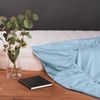 Blumtal® Baumwolle Spannbettlaken 90x200 cm Basics Jersey - Bettlaken 90x200 cm - Oeko-TEX zertifiziertes Spannbetttuch 90x200 cm - Matratzenbezug 90x200 cm - Bettbezug - Leintuch - Dusk Blue Bild 3