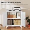 HOMCOM Aktenschrank Abschließbar Mehrzweckschrank mit 2 Ebenen, 2 Türen (Metallschrank, 1-St, Aufbewahrungsschrank) Allzweckschrank 80 x 35 x 91 cm Weiß Bild 4