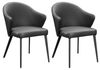 Vente-unique - MIBELLY Stuhl Leder Schwarz - B 62,5 cm x H 84 cm x L 58 cm Bild 4