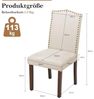 DUMOS Esszimmerstuhl Stühle Esszimmer Pu-Leder Gepolstert Kratzfester Boden küchenstühle (2-teiliges Set), Kann 113 kg tragen Bild 2