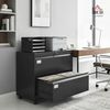 HOMCOM Aktenschrank mit 2 Schubladen Rollen verstellbarem Hängeregistratur (Rollcontainer, 1-St, abschließbar Büroschrank) für Büro, Homeoffice, 90 x 40 x 77,4 cm, Schwarz Bild 2