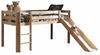 Vipack 'Pino' Halbhochbett 90x200 cm, natur, Kiefer massiv, mit Rutsche und Textilset 'Princess Sophie' Bild 3
