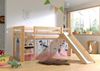 Vipack 'Pino' Halbhochbett 90x200 cm, natur, Kiefer massiv, mit Rutsche und Textilset 'Princess Sophie' Bild 2