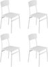 Baroni Home Set mit 4 Esszimmerstühlen, modernes Design, leicht, für Innen- und Außenbereich, Esszimmer, Balkon, Restaurant, aus MDF und Stahl, einfache Montage, Weiß, 35 x 46 x 81 cm Bild 1