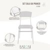 Baroni Home Set mit 4 Esszimmerstühlen, modernes Design, leicht, für Innen- und Außenbereich, Esszimmer, Balkon, Restaurant, aus MDF und Stahl, einfache Montage, Weiß, 35 x 46 x 81 cm Bild 4