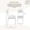 Baroni Home Set mit 4 Esszimmerstühlen, modernes Design, leicht, für Innen- und Außenbereich, Esszimmer, Balkon, Restaurant, aus MDF und Stahl, einfache Montage, Weiß, 35 x 46 x 81 cm Bild 3