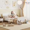 AIYAPLAY Kinderbett mit Rausfallschutz, Lattenrost (Kleinkindbett, 1-tlg, 143,5 x 74,2 cm Einzelbett), für Mädchen und Jungen 3–8 Jahre, Weiß Bild 2