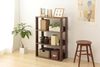 Iris Ohyama, Bücherregal, Aufbewahrungsmöbel auf 3 Ebenen, Regale alle 14 cm verstellbar, Stabil, Industriell, Waschküche, Wohnzimmer, Eingang, Schlafzimmer, Büro - Open Wood Rack OWR-600 - Braun Bild 2