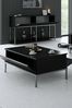 Dmora - Wohnzimmertisch Antares, Niedriger Wohnzimmertisch, Kaffeeregal, Couchtisch für Sofa, 90x60h40 cm, Schwarz und Silber Bild 4