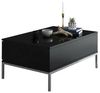 Dmora - Wohnzimmertisch Antares, Niedriger Wohnzimmertisch, Kaffeeregal, Couchtisch für Sofa, 90x60h40 cm, Schwarz und Silber Bild 3