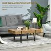 HOMCOM Couchtisch Sofatisch mit verstellbaren Fußstützen (Beistelltisch, 1-St, Kaffeetisch), Naturholz 105 x 60 x 42 cm Bild 4