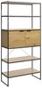 Bücherregal >CESURA< in Eiche, schwarz, Melamin, Metall - 90x190x40cm (BxHxT) Bild 3