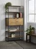 Bücherregal >CESURA< in Eiche, schwarz, Melamin, Metall - 90x190x40cm (BxHxT) Bild 2