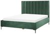 Schlafzimmer Set SEZANNE 180 x 200 cm Samtstoff Dunkelgrün Bild 5