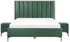 Schlafzimmer Set SEZANNE 180 x 200 cm Samtstoff Dunkelgrün Bild 4