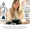 Steingut Servier Teller Groß Ibiza TESTSIEGER, Traumhafte Mediterrane Steingut Servierplatte, Serving Plate Oval, Servierteller Groß - Pure Living in Salbeigrün Bild 3
