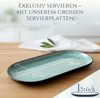 Steingut Servier Teller Groß Ibiza TESTSIEGER, Traumhafte Mediterrane Steingut Servierplatte, Serving Plate Oval, Servierteller Groß - Pure Living in Salbeigrün Bild 5