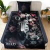Bettwäsche Wild Flowers Zebra Animalprint 100% Baumwolle 135x200 Bild 3