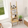 Ribelli Leiterregal mit 4 Ablagen, Bücherregal aus 100% Bambus, ca. 33T x 43,5B x 175H cm, Standregal gegen Wand für Arbeitszimmer, Wohnzimmer, Badezimmer, Küche, 510301 Bild 4