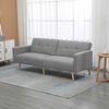 HOMCOM 2 in 1 Schlafsofa 205x88 cm Sofa mit Bettfunktion, Couch Leinenoptik, Verstellbarer Rückenlehne für Wohnzimmer, Schlafzimmer, Grau Bild 2