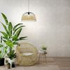 Eglo 43312 NATURE Hängeleuchte ANWICK Stahl schwarz, Rattan natur E27 1X40W H:110cm Ø:50cm dimmbar Bild 4