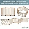 Safetots HolzMehrPanelRaumteiler, bis zu 136cm, Naturholz, 76cm Hoch, MehrPanelflexible Raumbarriere, Raumteiler mit Tür für Babys und Kleinkinder, Einfache Installation Bild 4