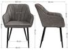 Esszimmerstuhl, 1-Set, Sessel, Loungesessel, mit Armlehne, PU-Bezug, bis 110 kg belastbar, Metallbeine, für Esszimmer, Küche, Wohnzimmer, Schlafzimmer, grau LDC079G01 Bild 3