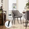 Esszimmerstuhl, 1-Set, Sessel, Loungesessel, mit Armlehne, PU-Bezug, bis 110 kg belastbar, Metallbeine, für Esszimmer, Küche, Wohnzimmer, Schlafzimmer, grau LDC079G01 Bild 4