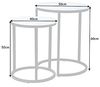 riess-ambiente Beistelltisch ELEGANCE 50cm weiß / schwarz (Set, 2-St), Wohnzimmer · Kristallglas · Metall · rund · Marmor-Dekor · Barock Bild 3