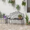 Outsunny Gartenbank Bank Gartenmöbel 2-Sitzer (Parkbank, 1-St, Sitzbank), Metall 107cm x 55,5cm x 92cm Bild 2