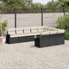 vidaXL 10-tlg. Garten-Sofagarnitur mit Kissen Schwarz Poly Rattan 3253023 Bild 2
