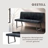 byLIVING Bank Talea / Moderne Sitzbank mit einem Webstoff-Bezug in hellgrau / Metall Gestell schwarz pulverbeschichtet / Bank mit Rückenlehne / B 160, H 92, T 59 cm Bild 5