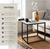 tectake Beistelltisch Couchtisch in Marmoroptik, 45 x 45 x 47,5 cm, Belastbarkeit 12 kg (Wohnzimmertisch Alysia, 1-St, 1 tlg), Moderner, quadratischer Beistelltisch in minimalistischem Stil Bild 3